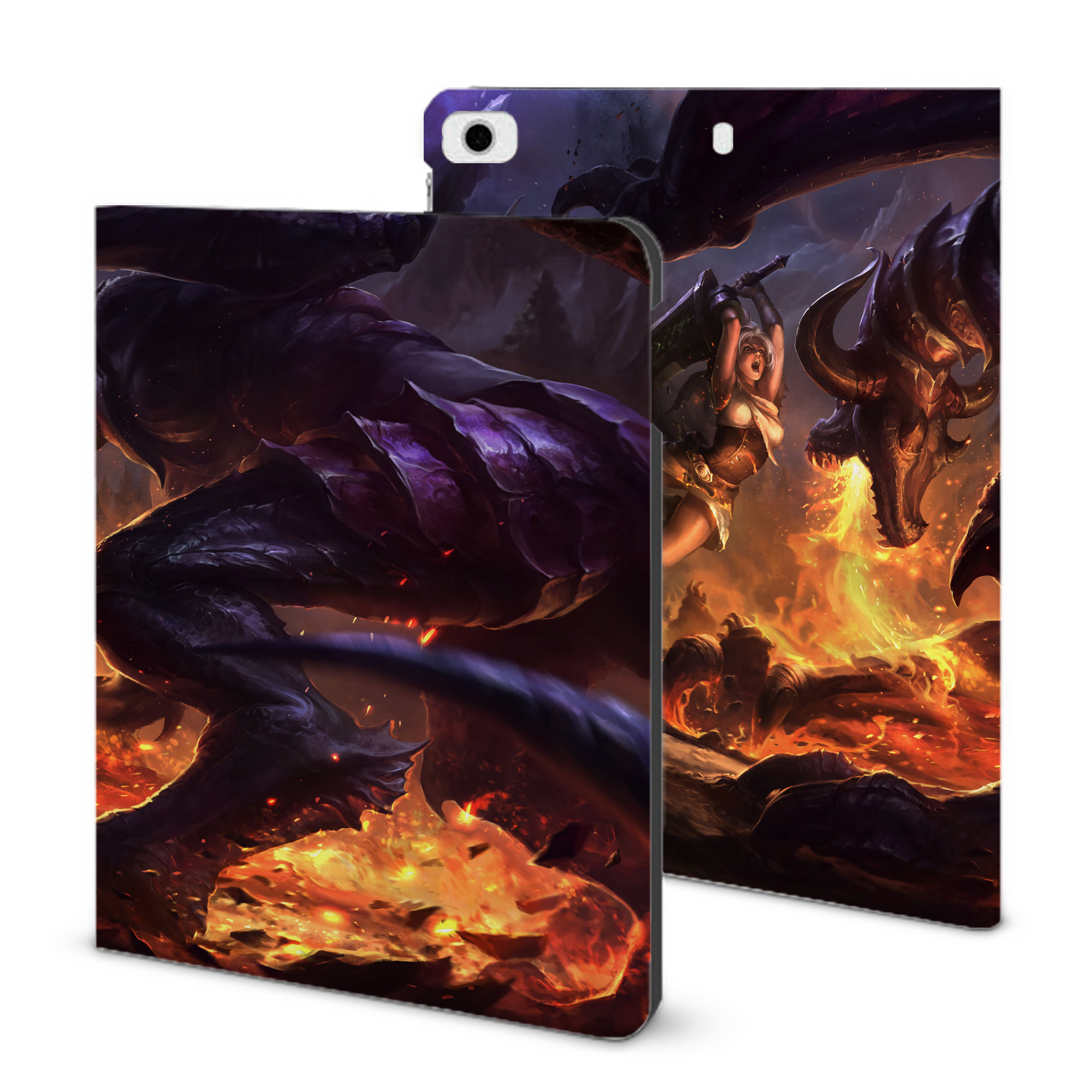 （画像用） リーグ・オブ・レジェンド League of Legends LOL IPad ケース ブック型 PUレザー TPU 耐衝撃 軽量 薄型 ペン収納なし 全面保護 IPad 各モデル対応